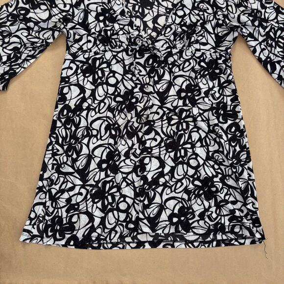 INC International Concepts Black And White Tunic Top Size XL - Picture 4 of 8